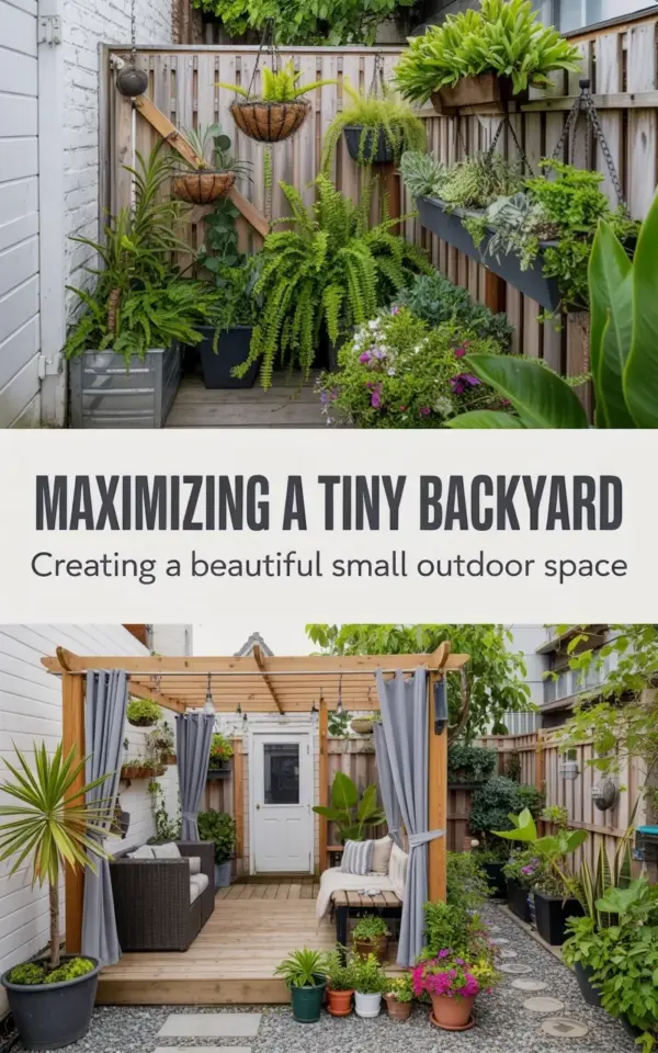 Small Backyard Ideas: How to Maximize a Tiny Outdoor Space with a Pergola & Planters